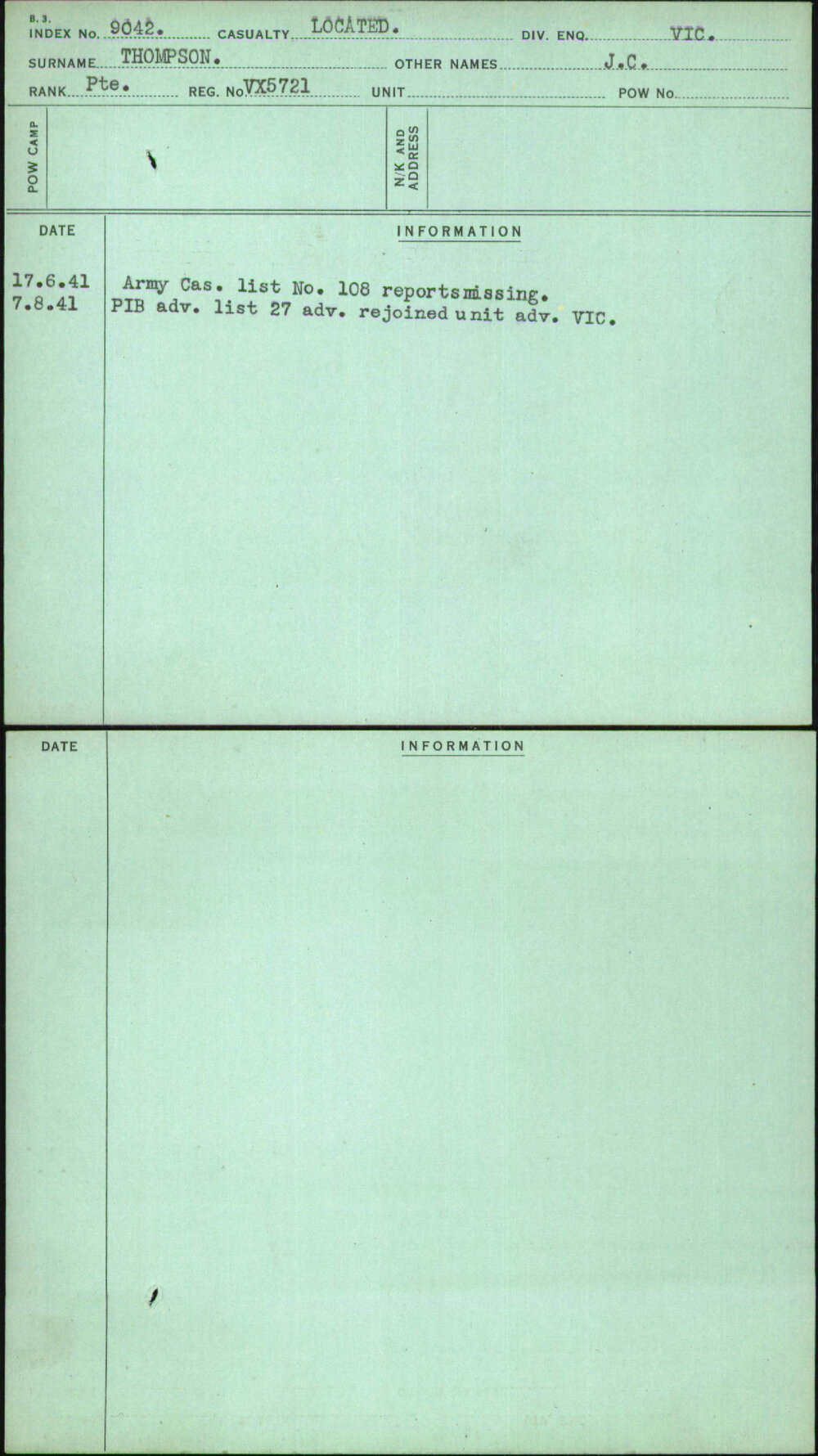 Thompson, J C, VX5721
