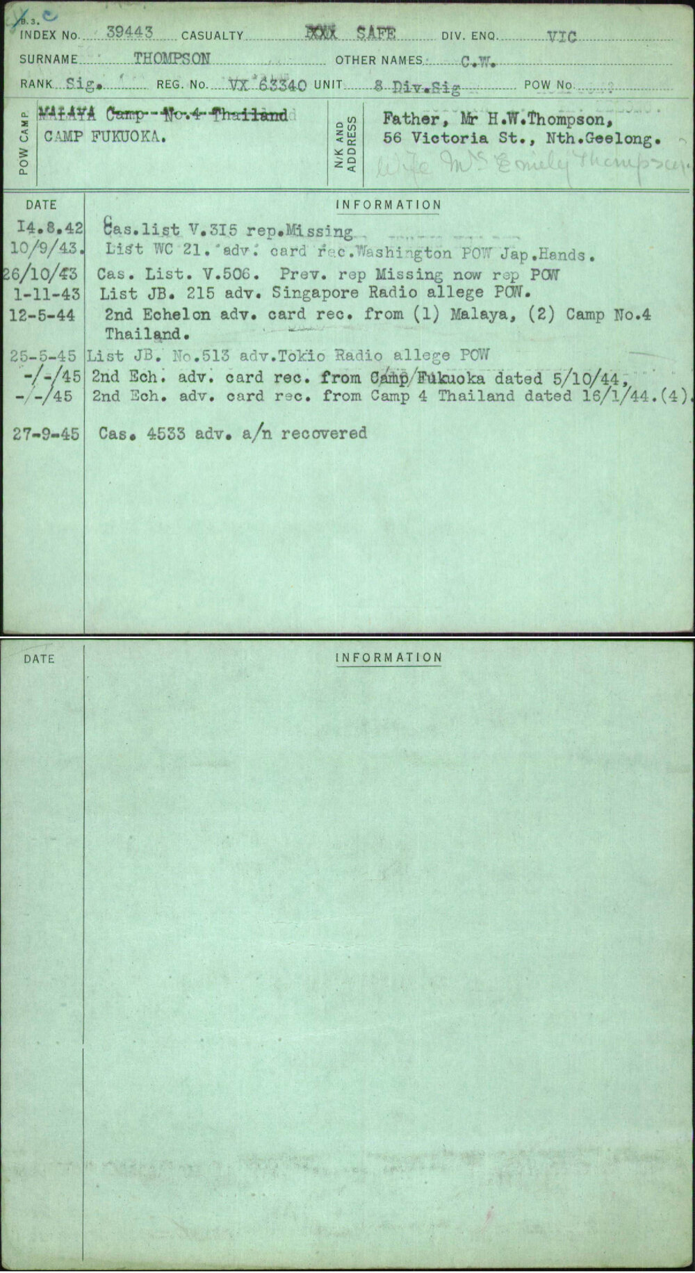 Thompson, C W, VX63340