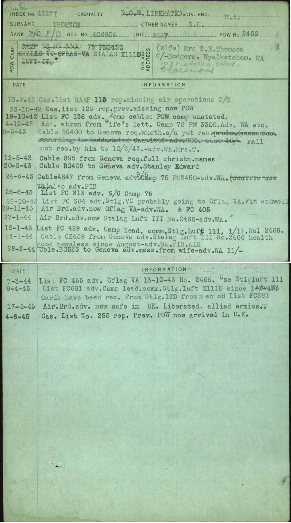 Thomson, S E, 406604