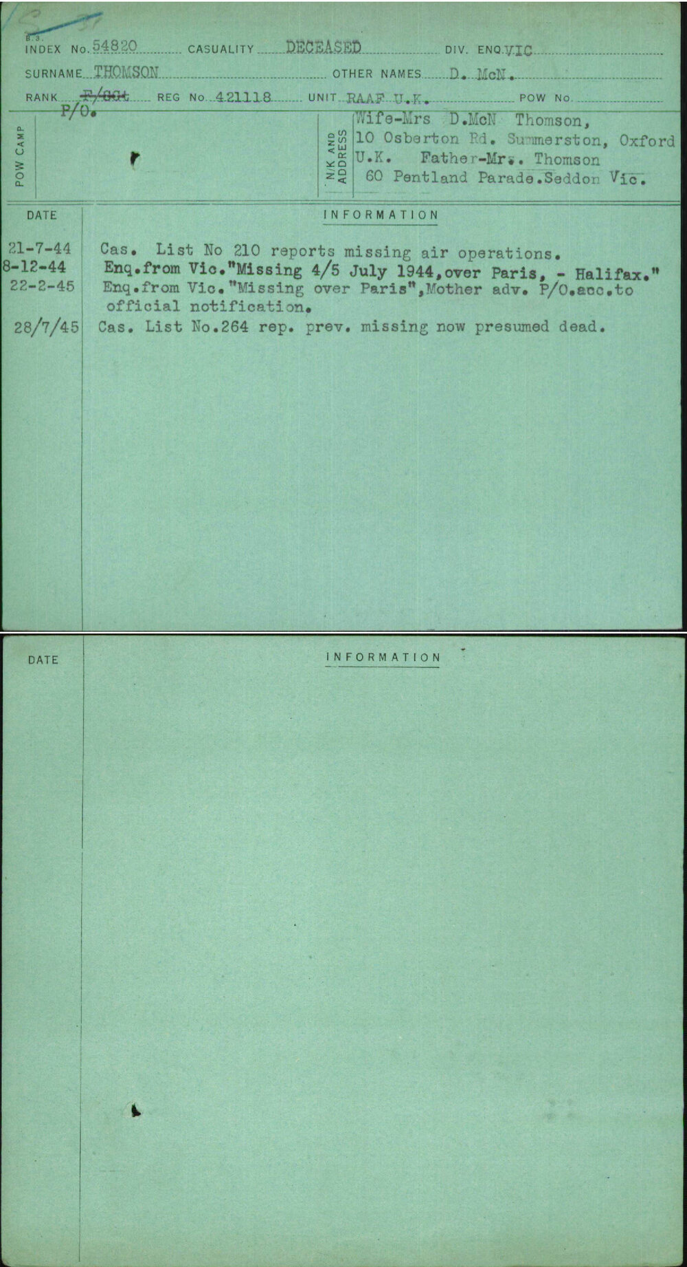 Thomson, D Mcn, 421118