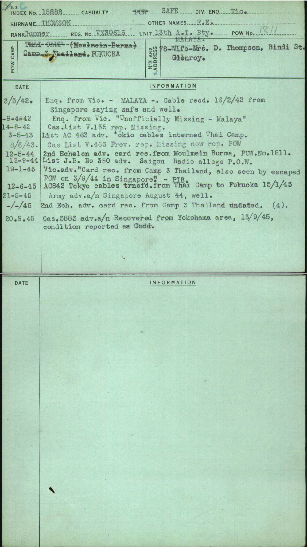 Thomson, F E, VX30615