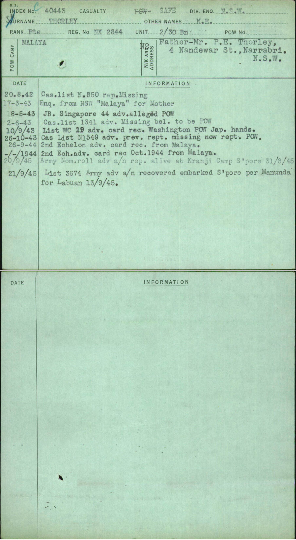 Thorley, N E, NX2844