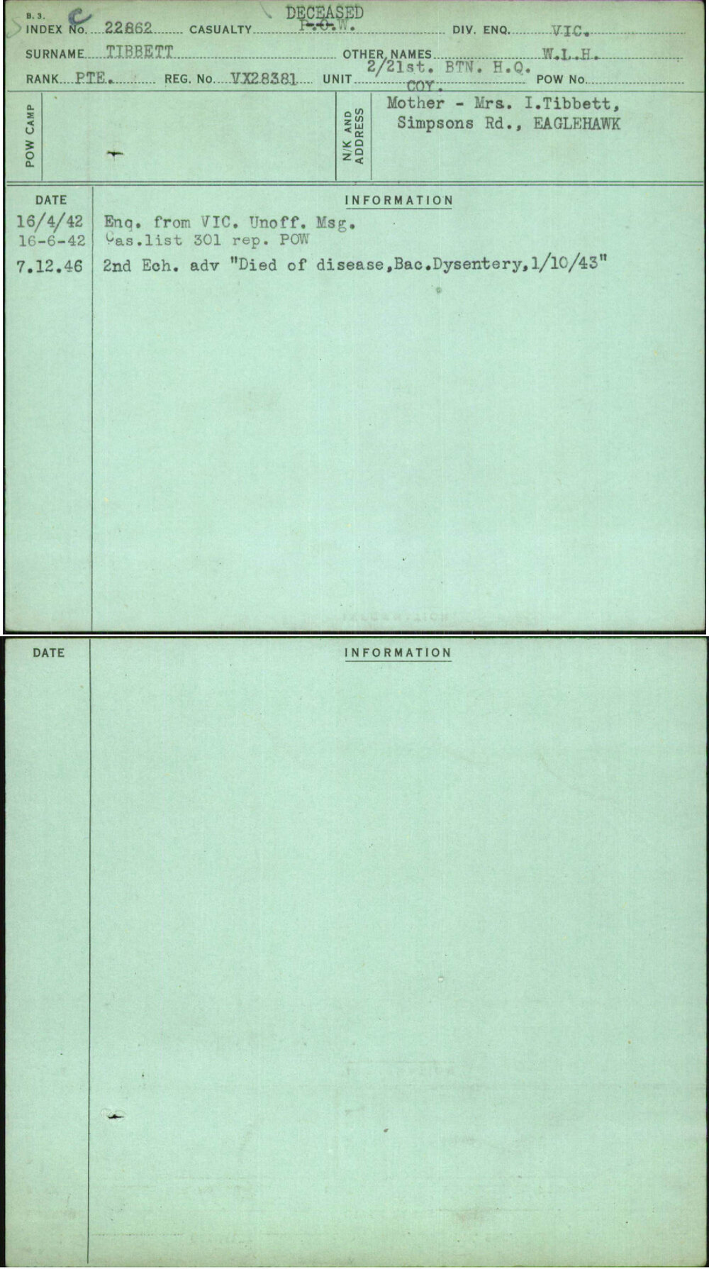 Tibbett, W L H, VX28381