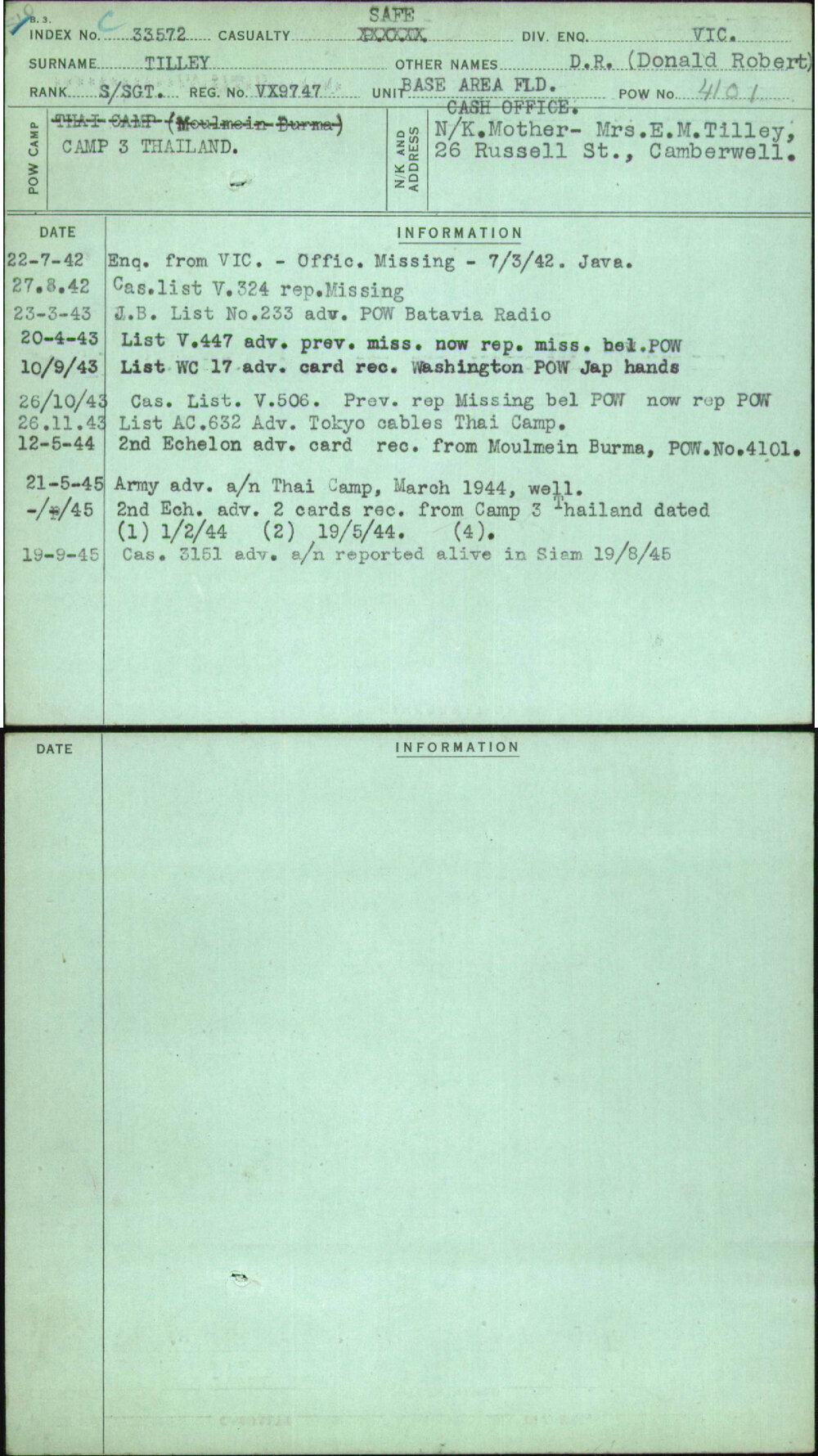 Tilley, D R (Donald Robert), VX9747