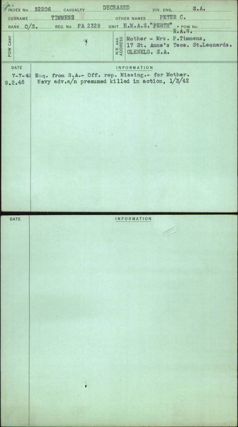 Timmens, Peter C, Pa2329