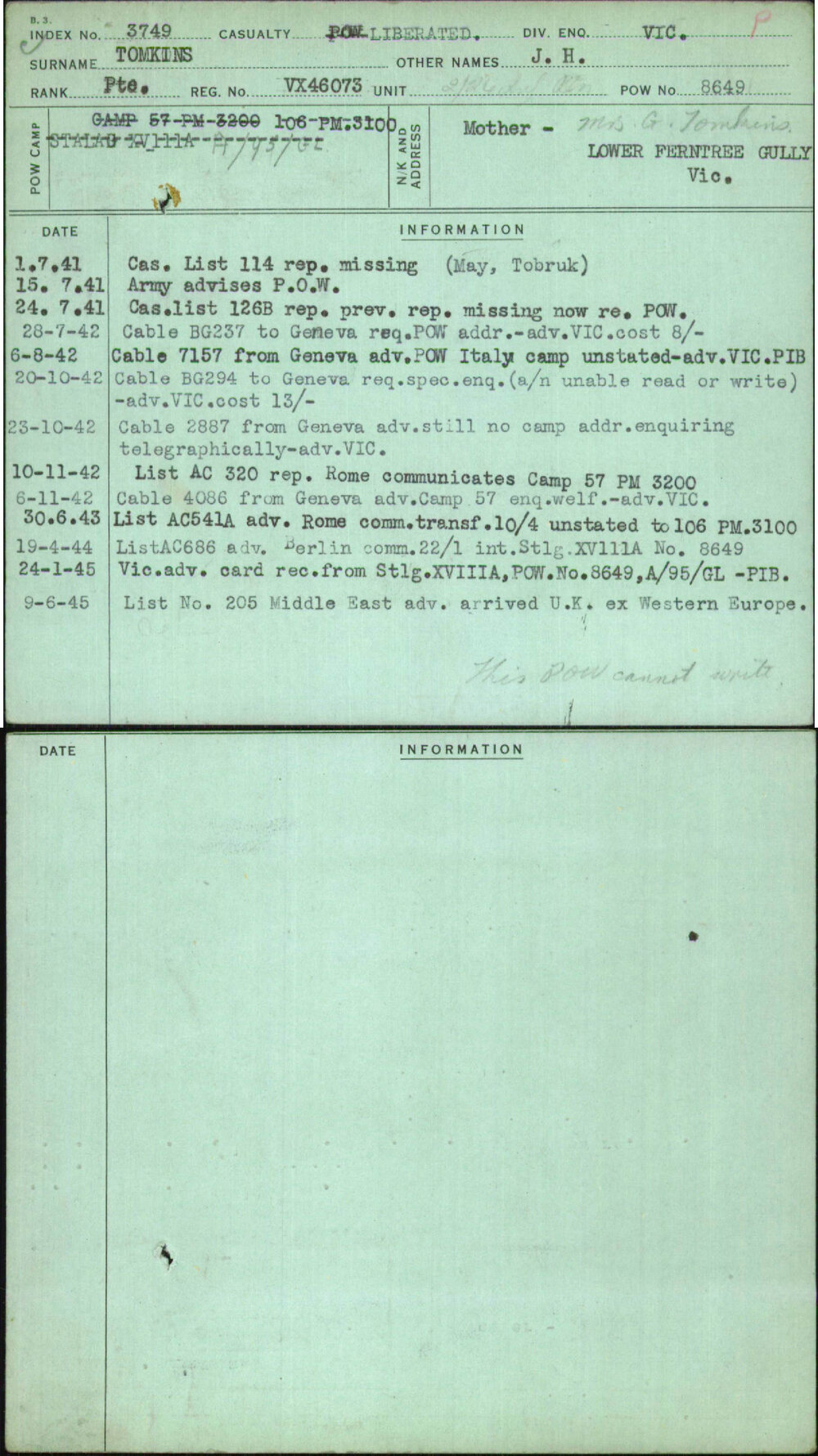 Tomkins, J H, VX46073