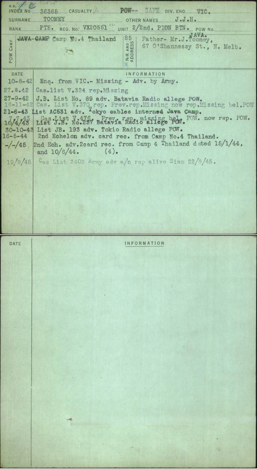 Toomey, J J H, VX20551