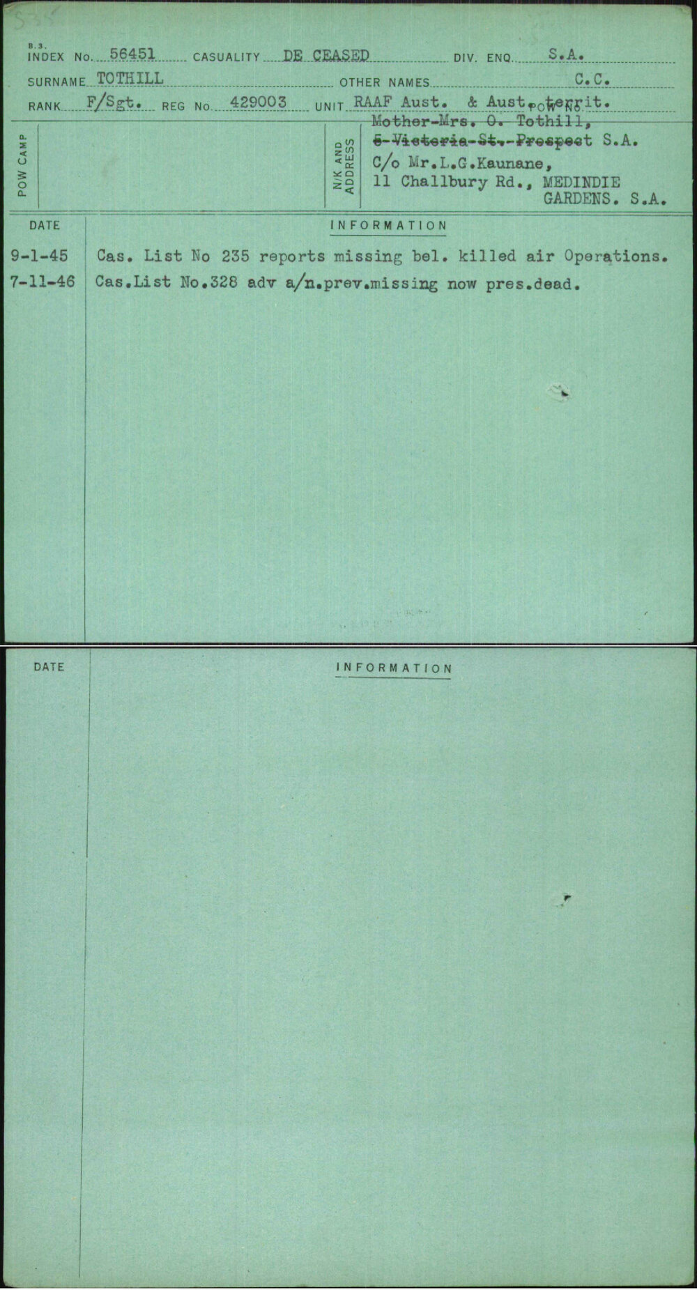 Tothill, C C, 429003