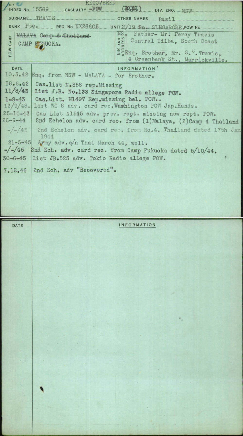 Travis, Basil, NX26605