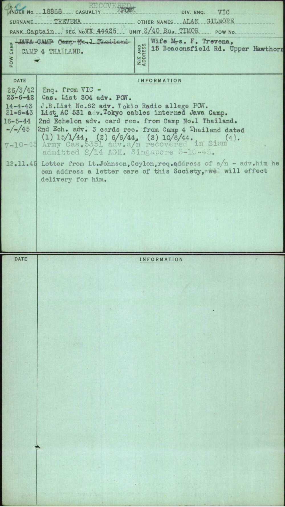 Trevena, Alan Gilmore, VX44425