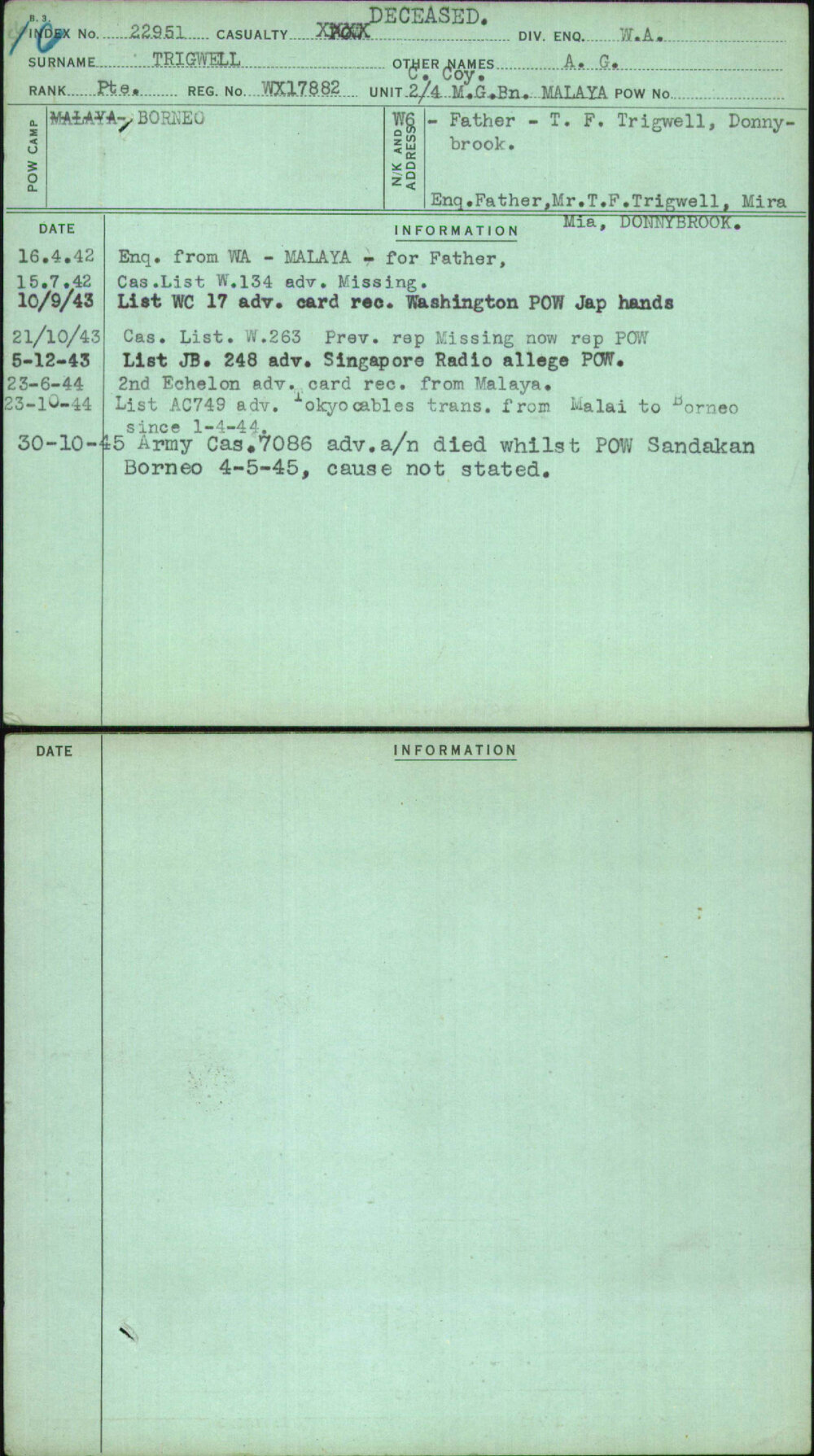 Trigwell, A G, WX17882