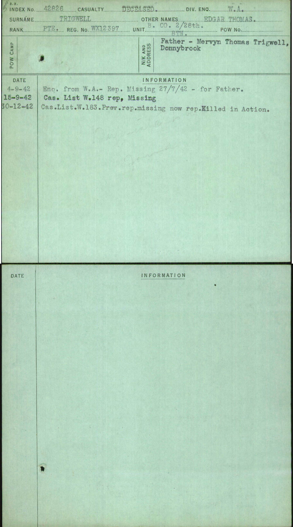 Trigwell, Edgar Thomas, WX12397