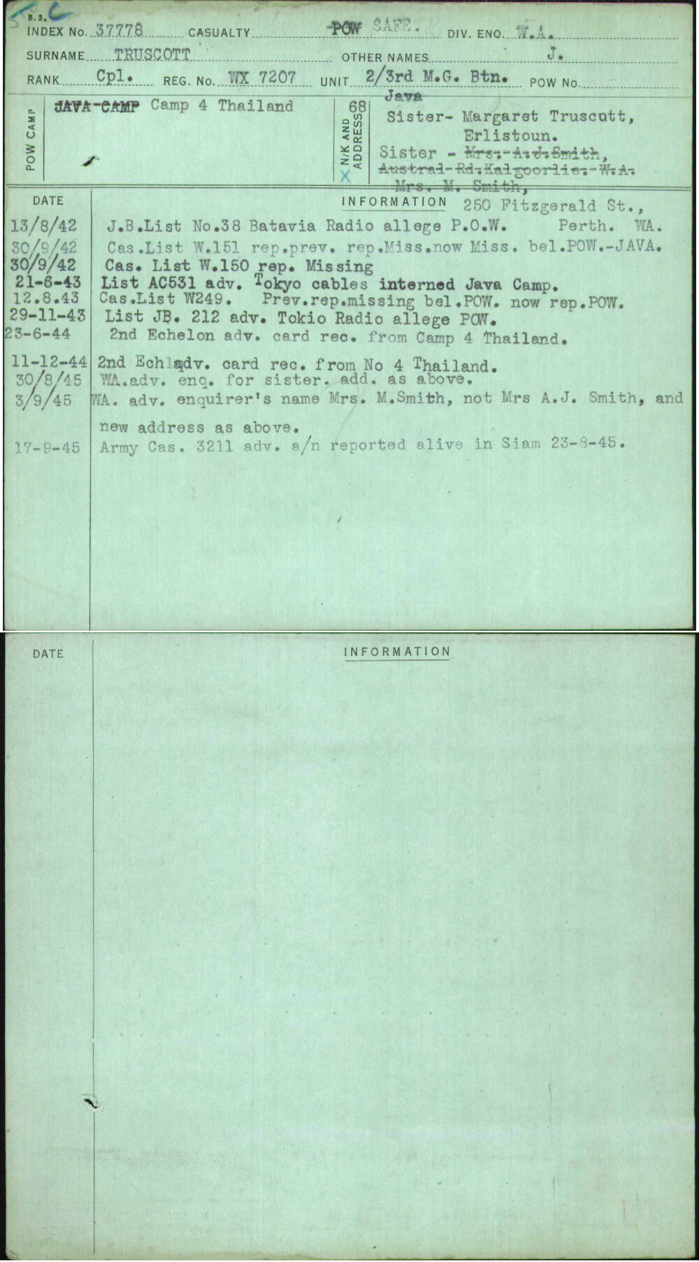 Truscott, J, WX7207