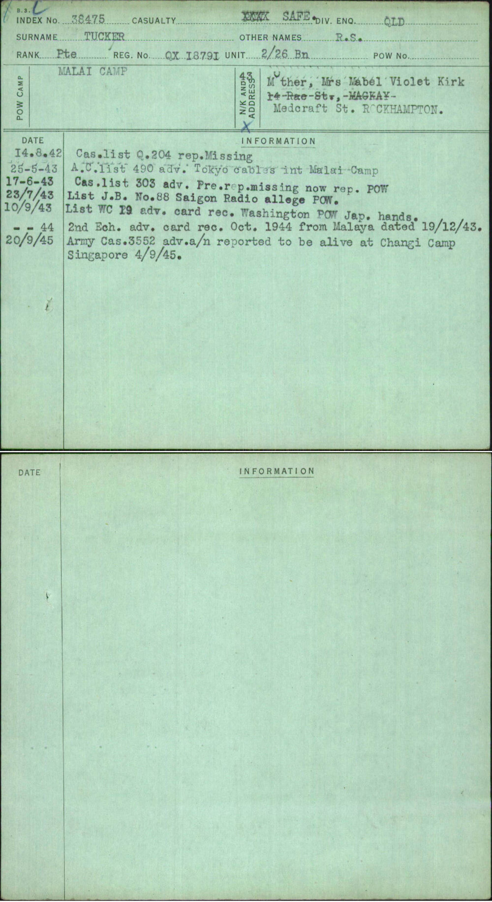 Tucker, R S, QX18791