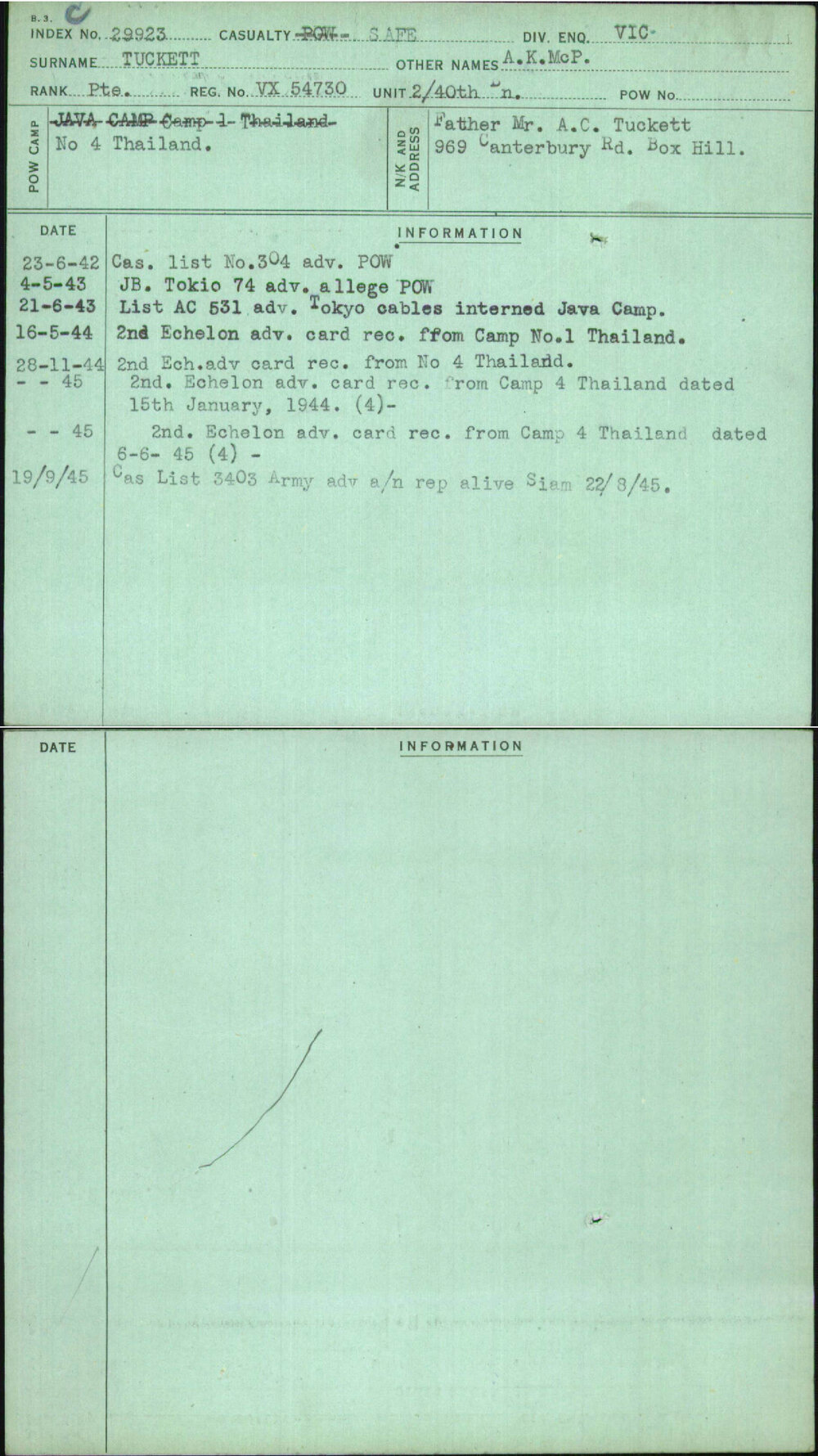 Tuckett, A K Mcp, VX54730