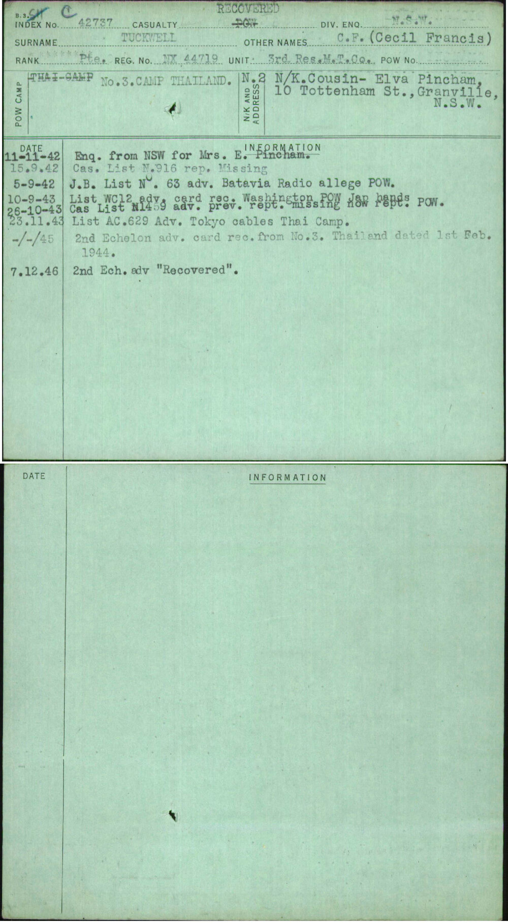 Tuckwell, C F (Cecil Francis), NX44719