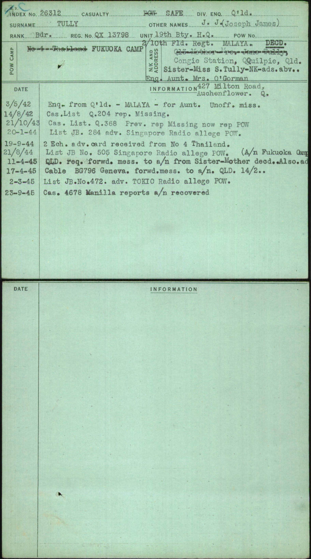 Tully, J J (Joseph James), QX13798