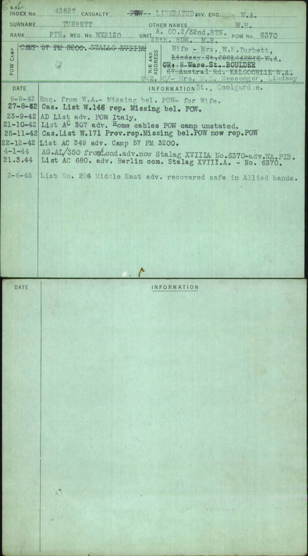 Turbett, W H, WX2120
