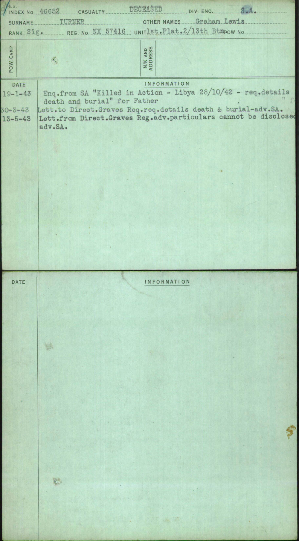 Turner, Graham Lewis, NX57416