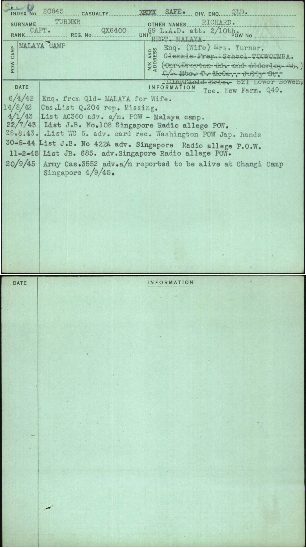 Turner, Richard, QX6400