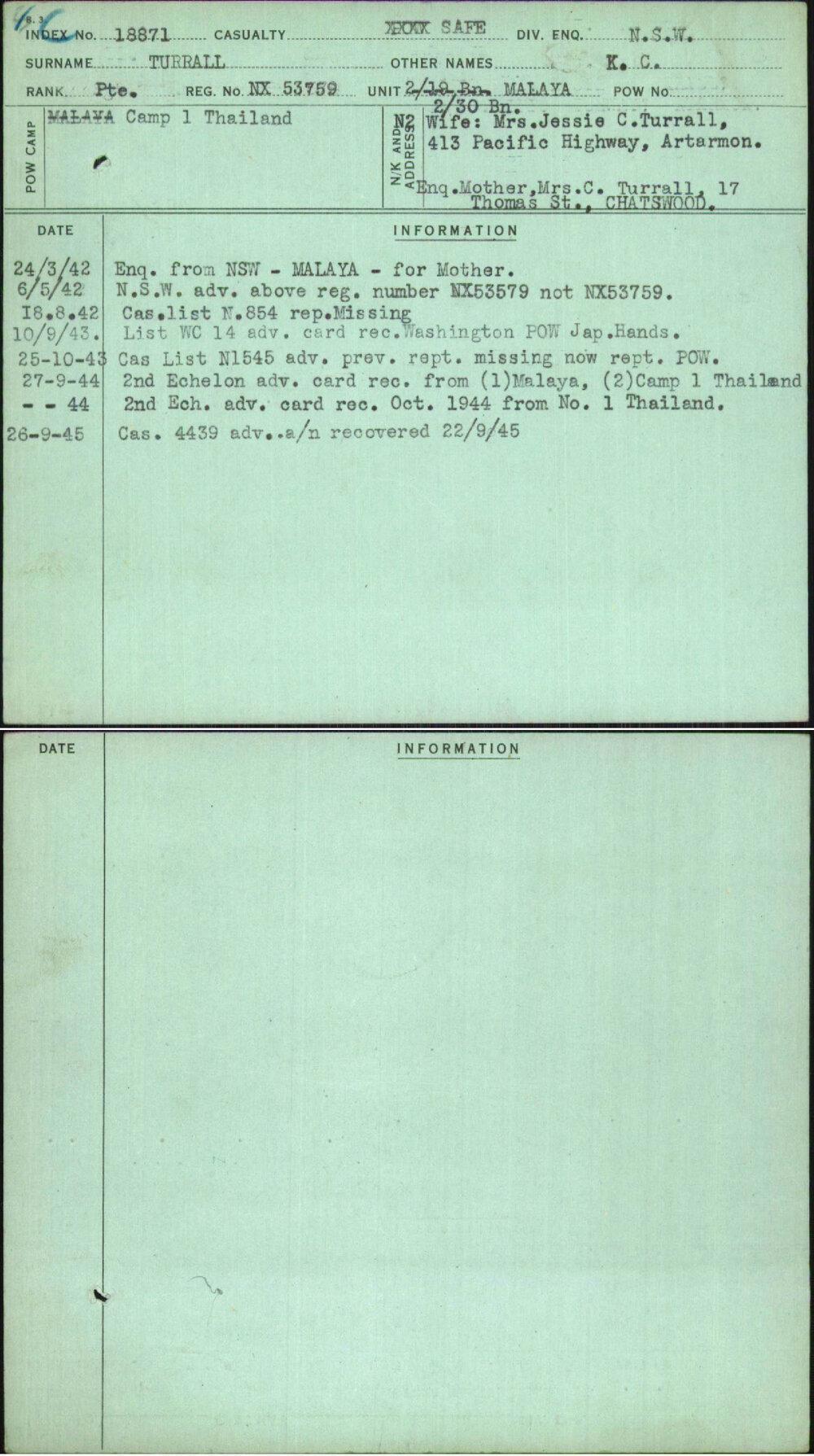 Turrall, K C, NX53759