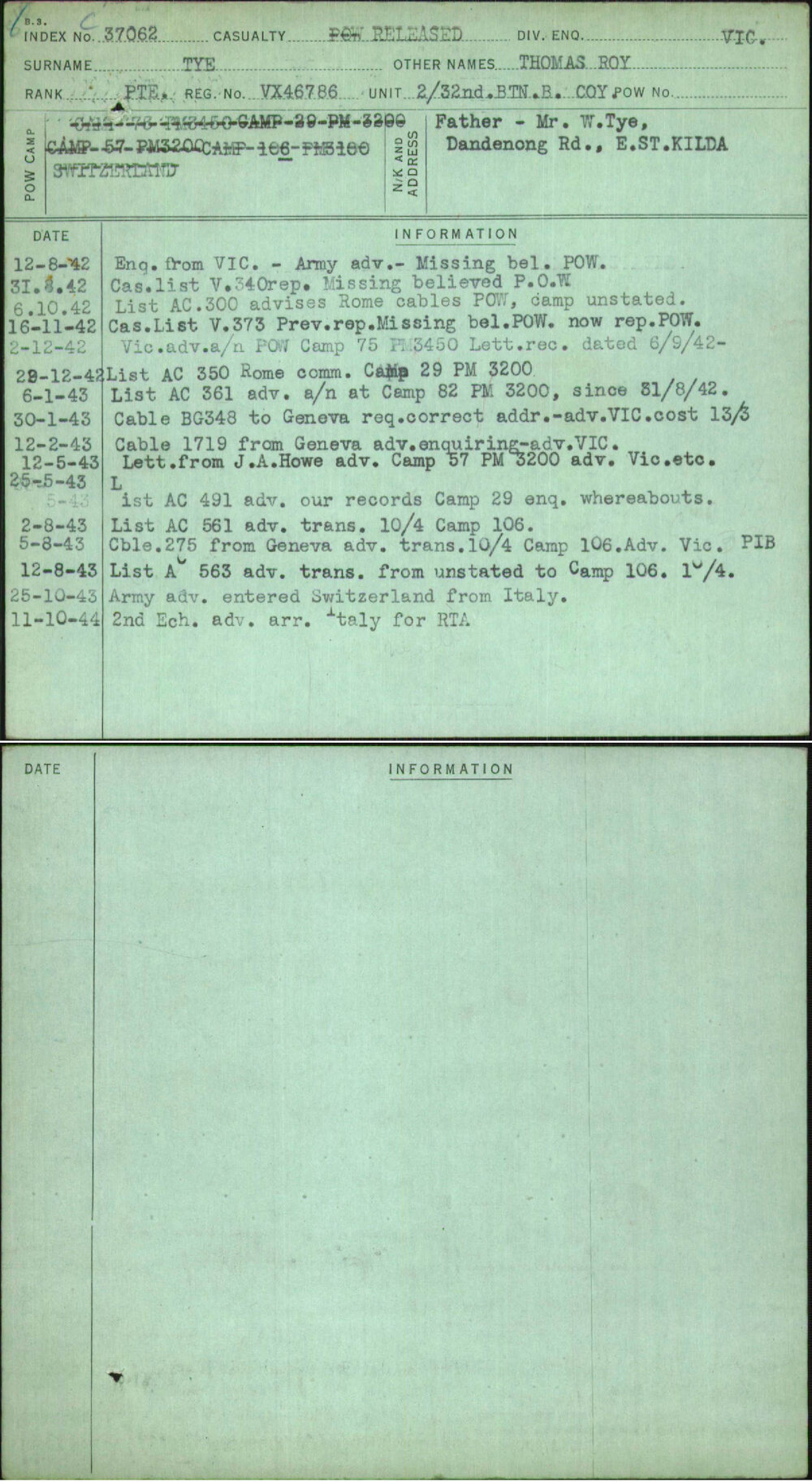 Tye, Thomas Roy, VX46786