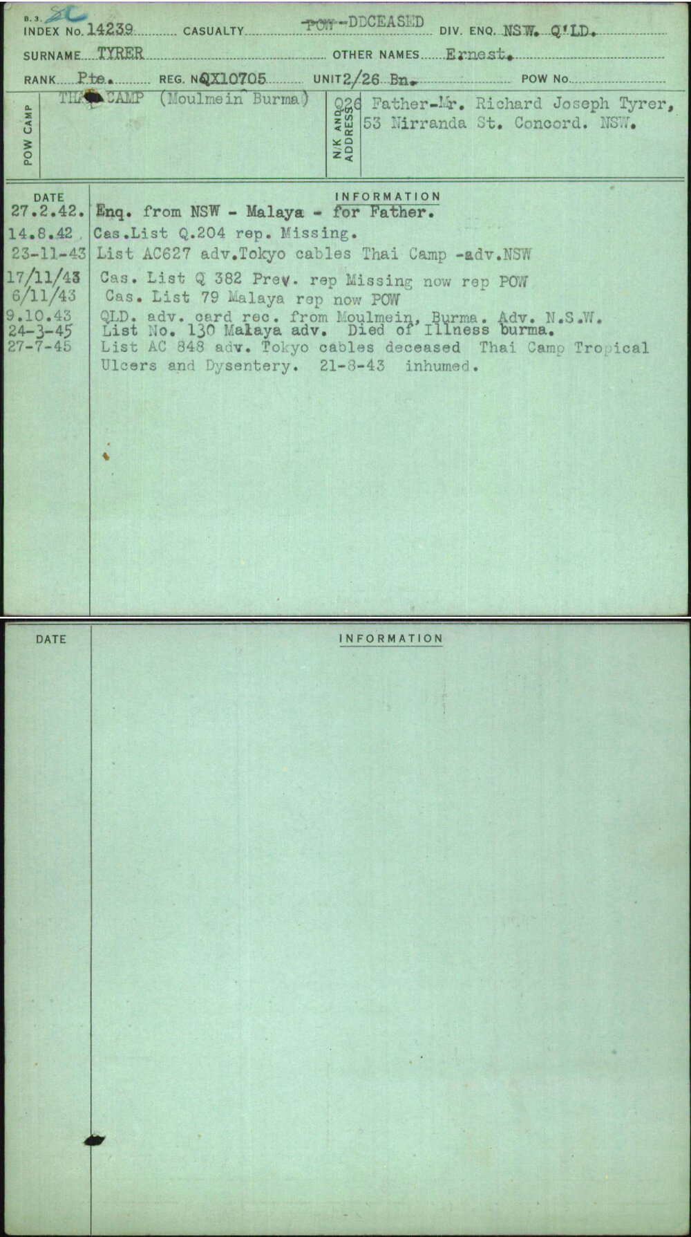 Tyrer, Ernest, QX10705