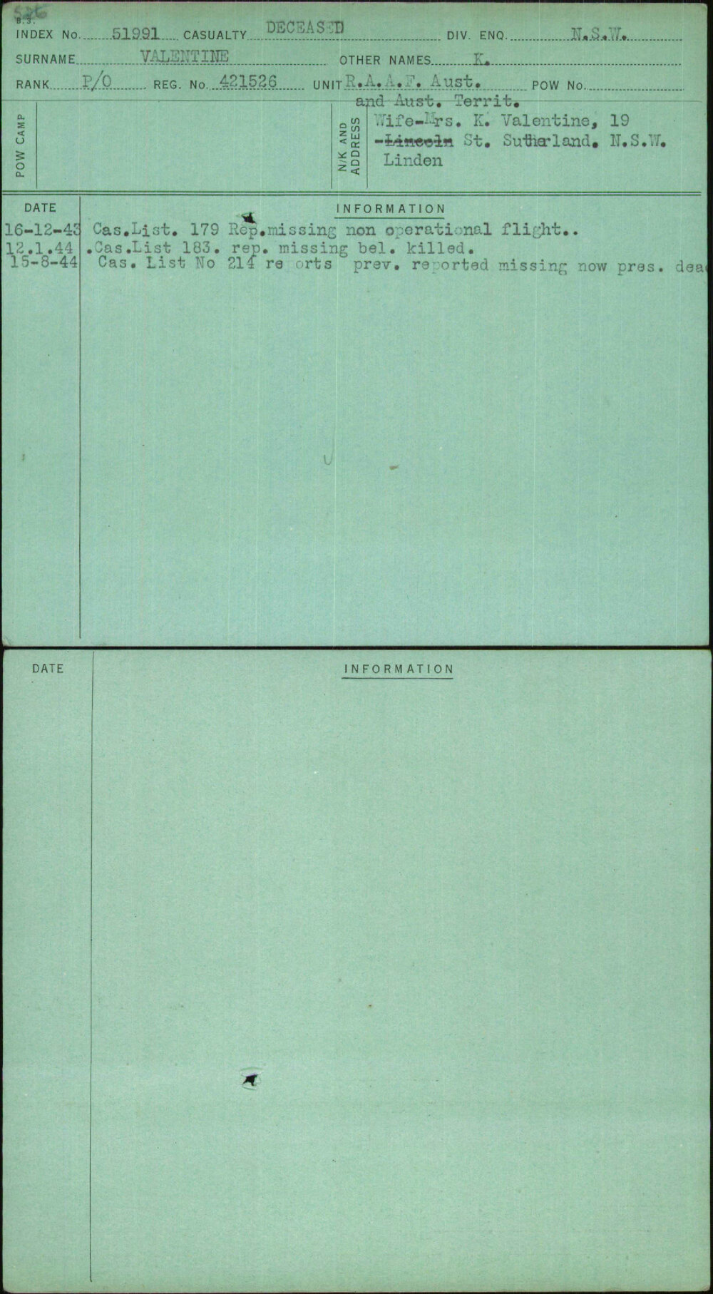 Valentine, K, 421526