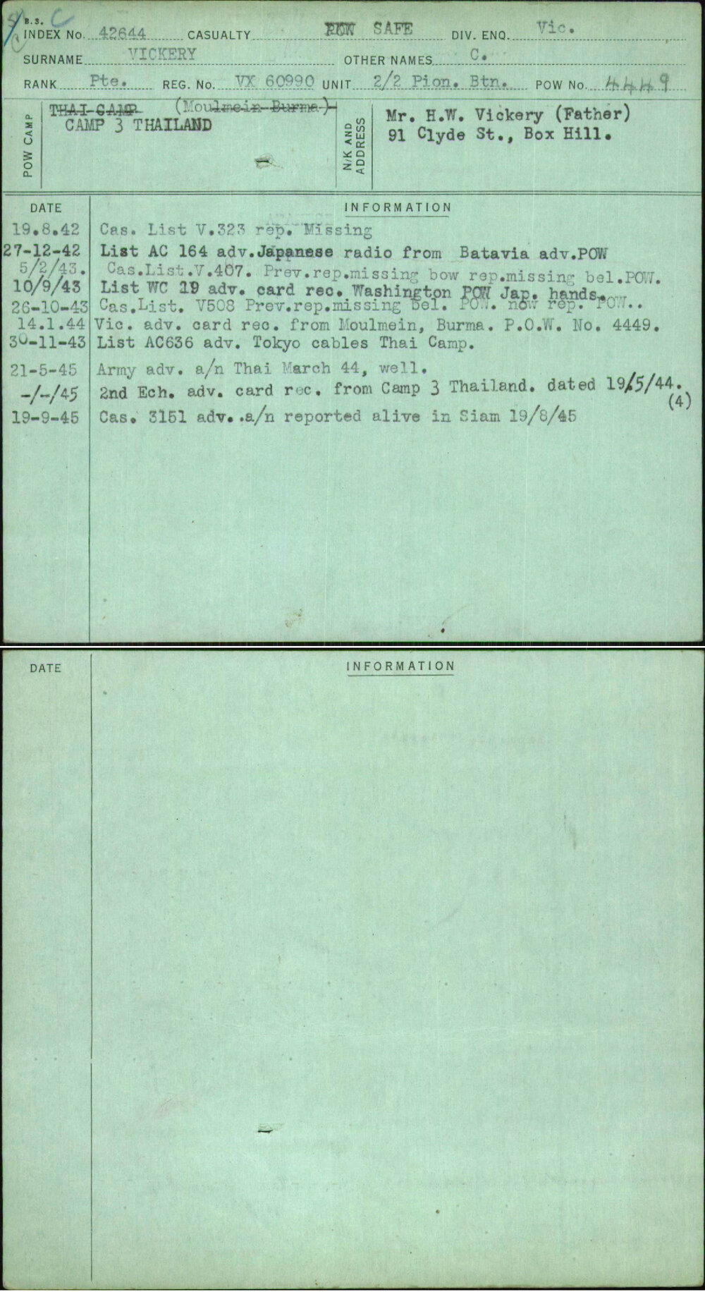 Vickery, C, VX60990