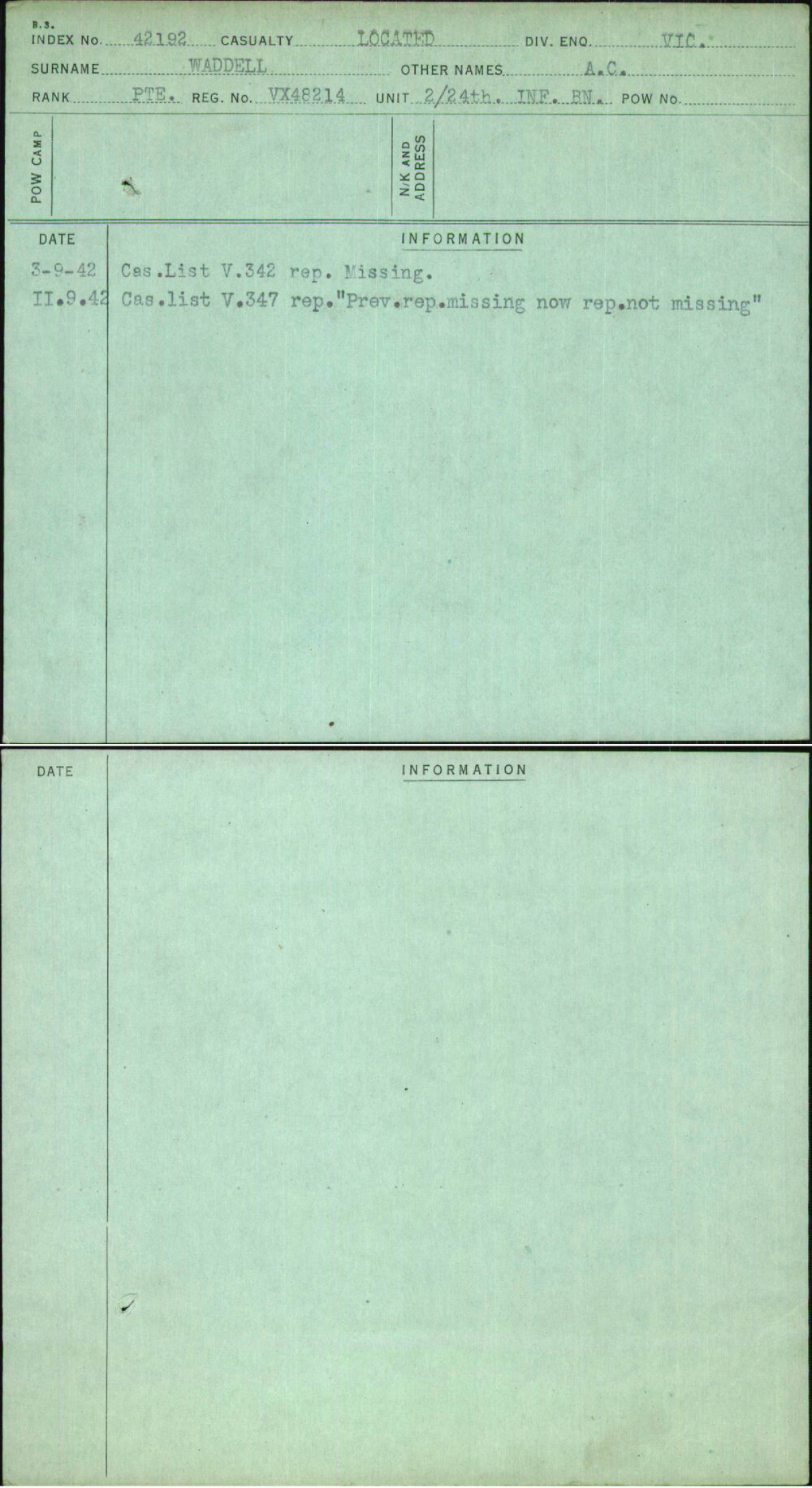 Waddell, A C, VX48214