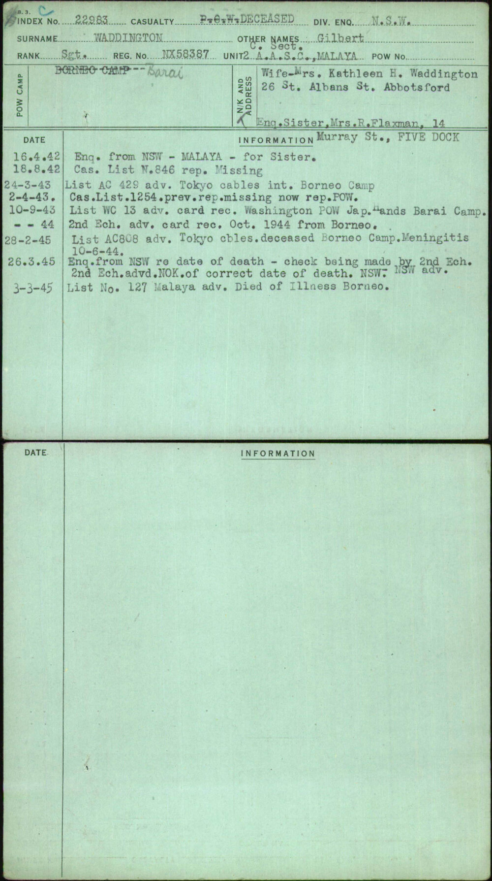 Waddington, Gilbert, NX58387