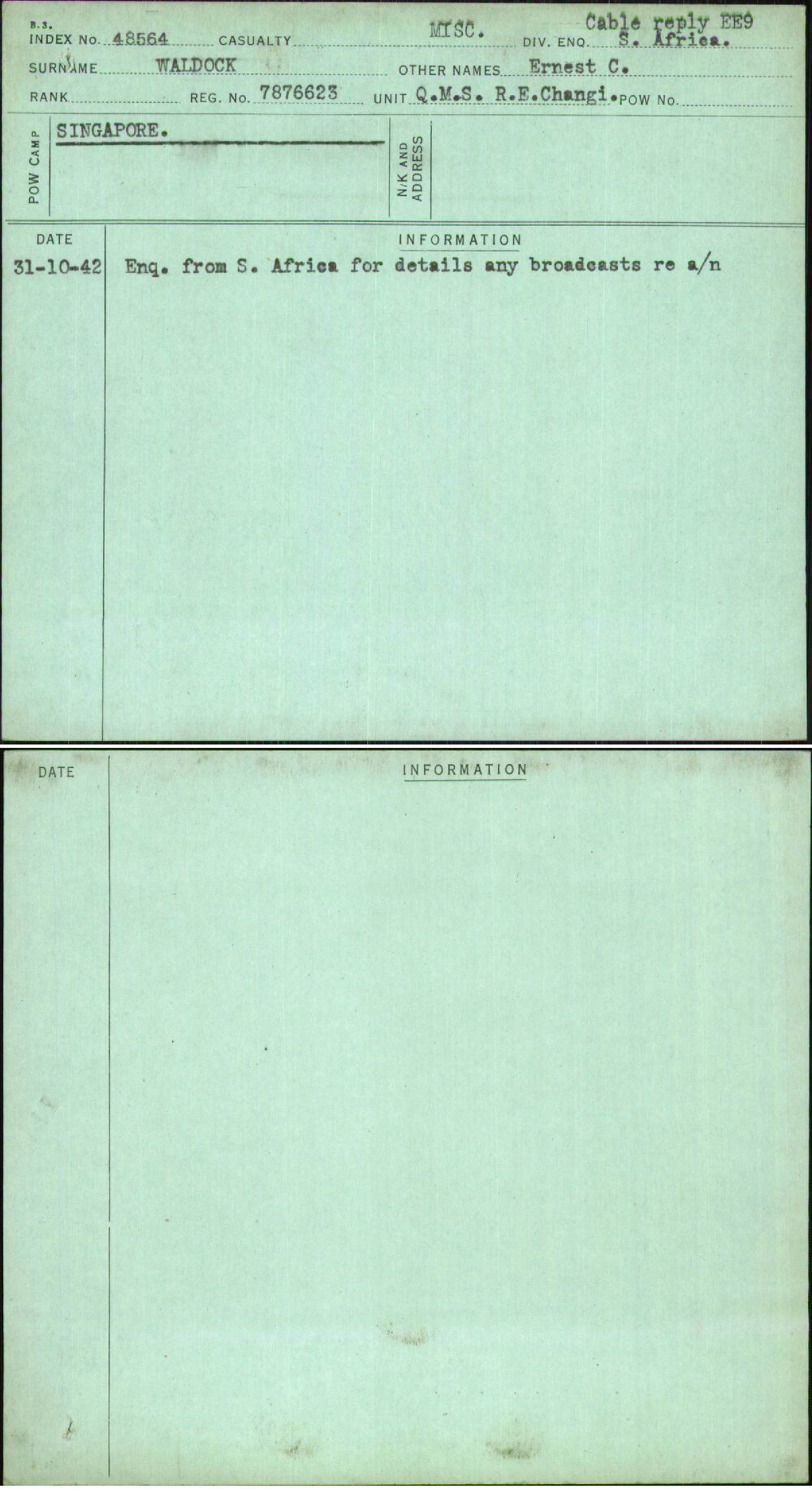 Waldock, Ernest C, 7876623