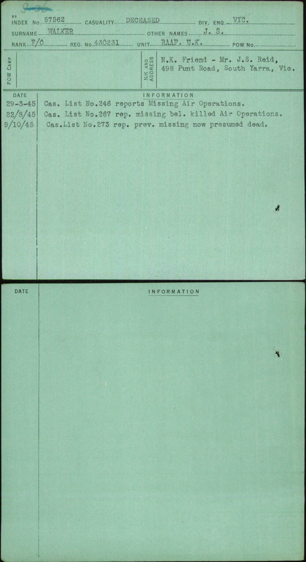 Walker, J S, 430231