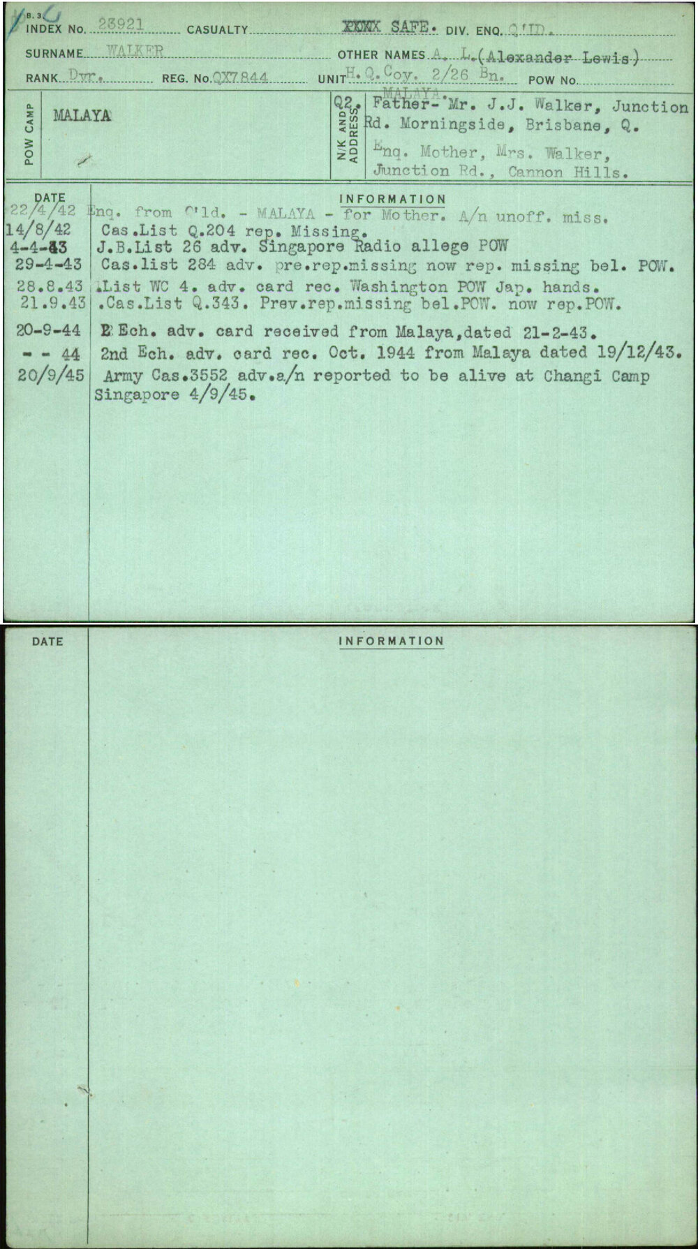 Walker, A L (Alexander Lewis), QX7844