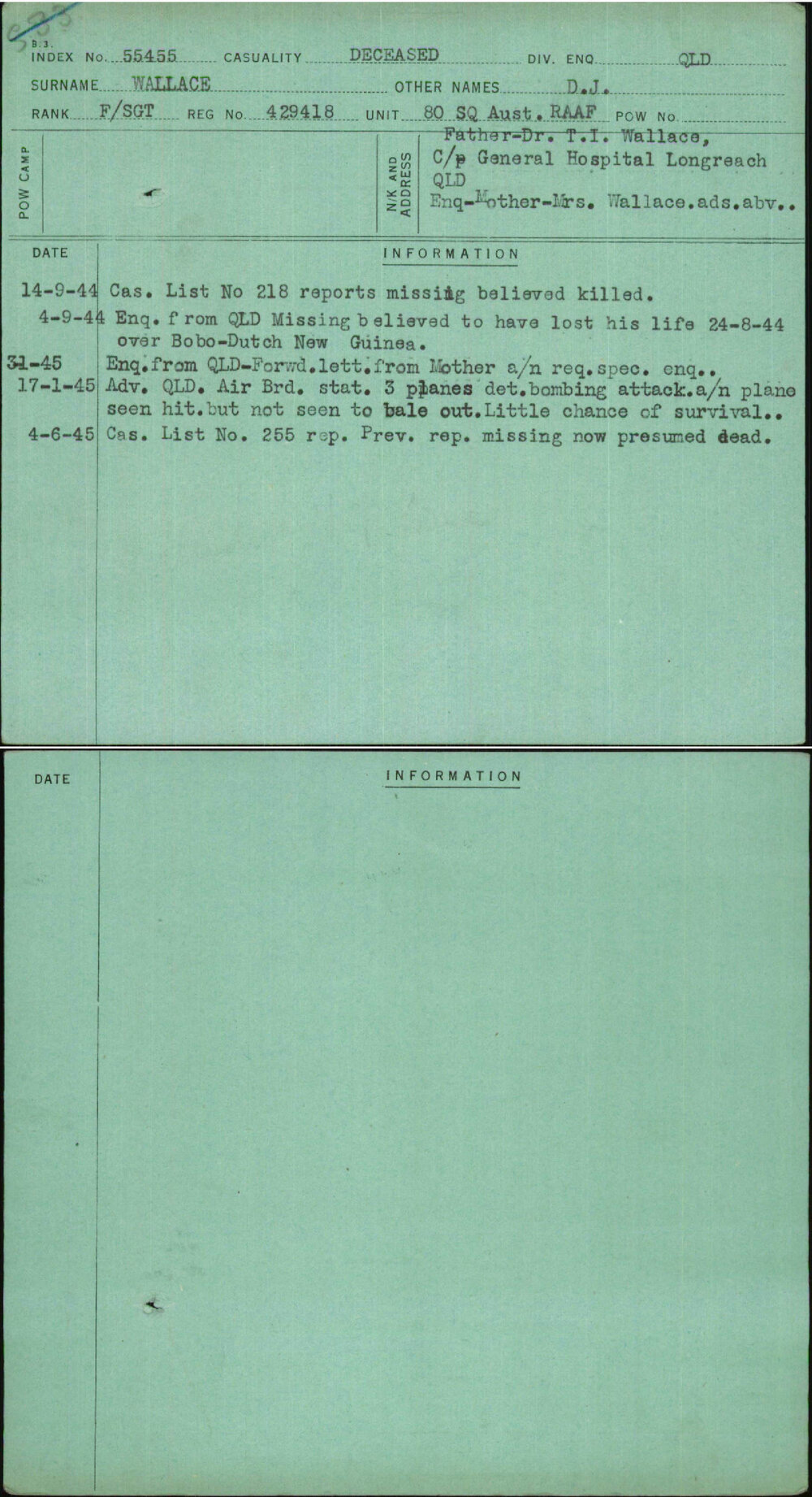 Wallace, D J, 429418