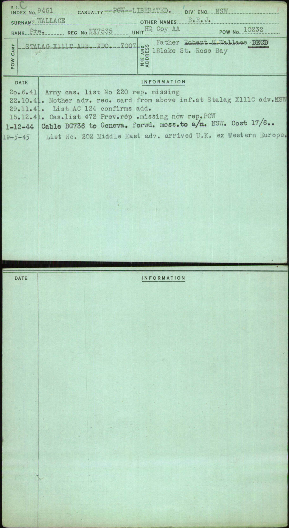 Wallace, B R J, NX7535