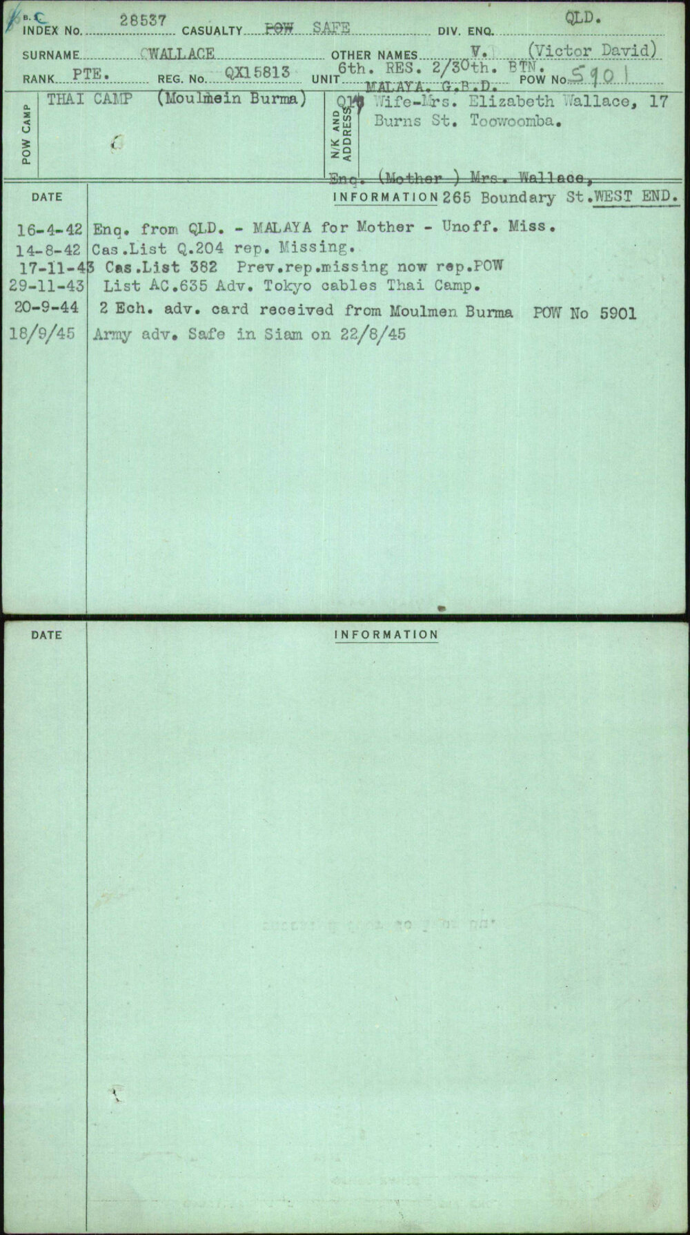 Wallace, V (Victor David), QX15813