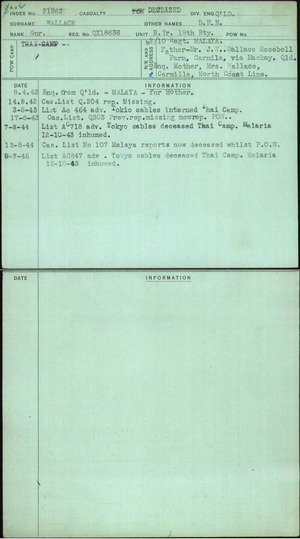 Wallace, D H H, QX18636