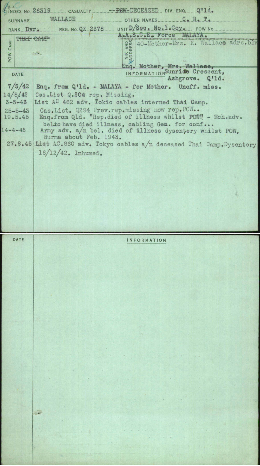 Wallace, C R T, QX2378