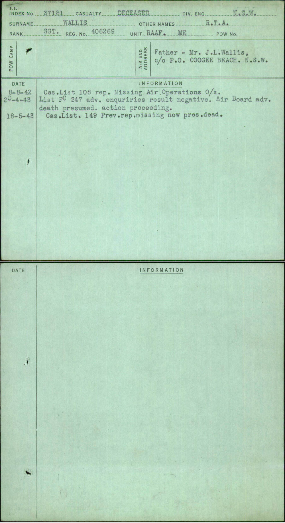 Wallis, R T A, 406269