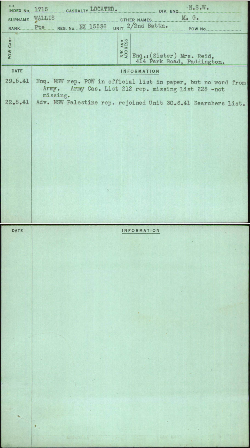 Wallis, M G, NX15536