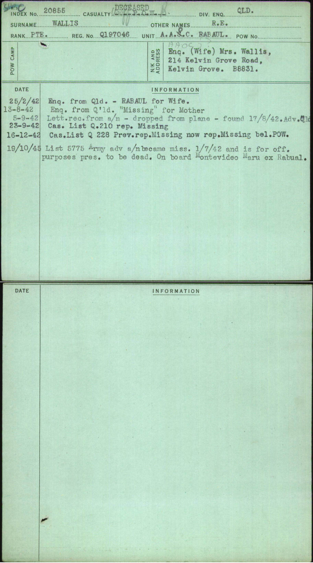 Wallis, R E, Q197046