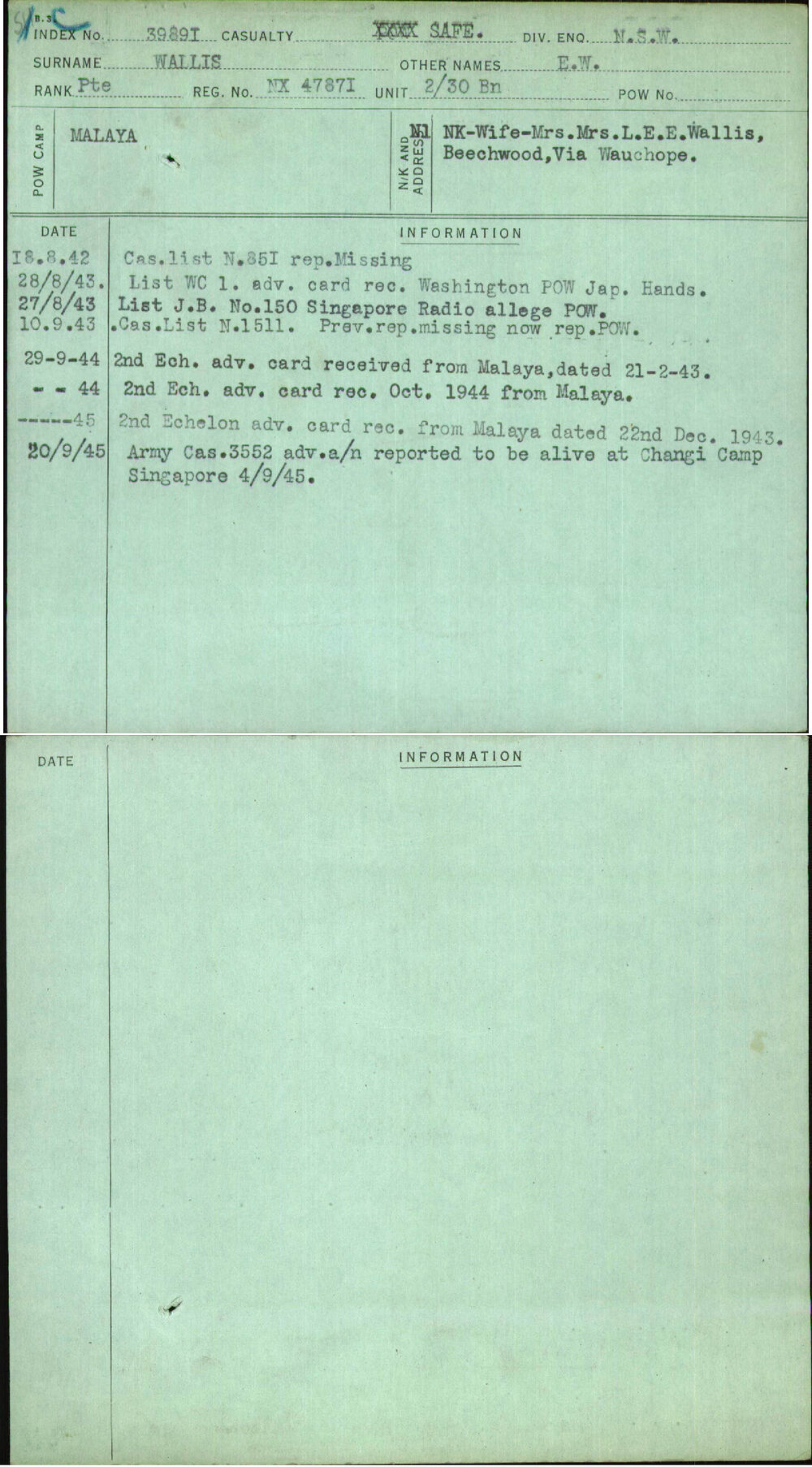 Wallis, E W, NX47871