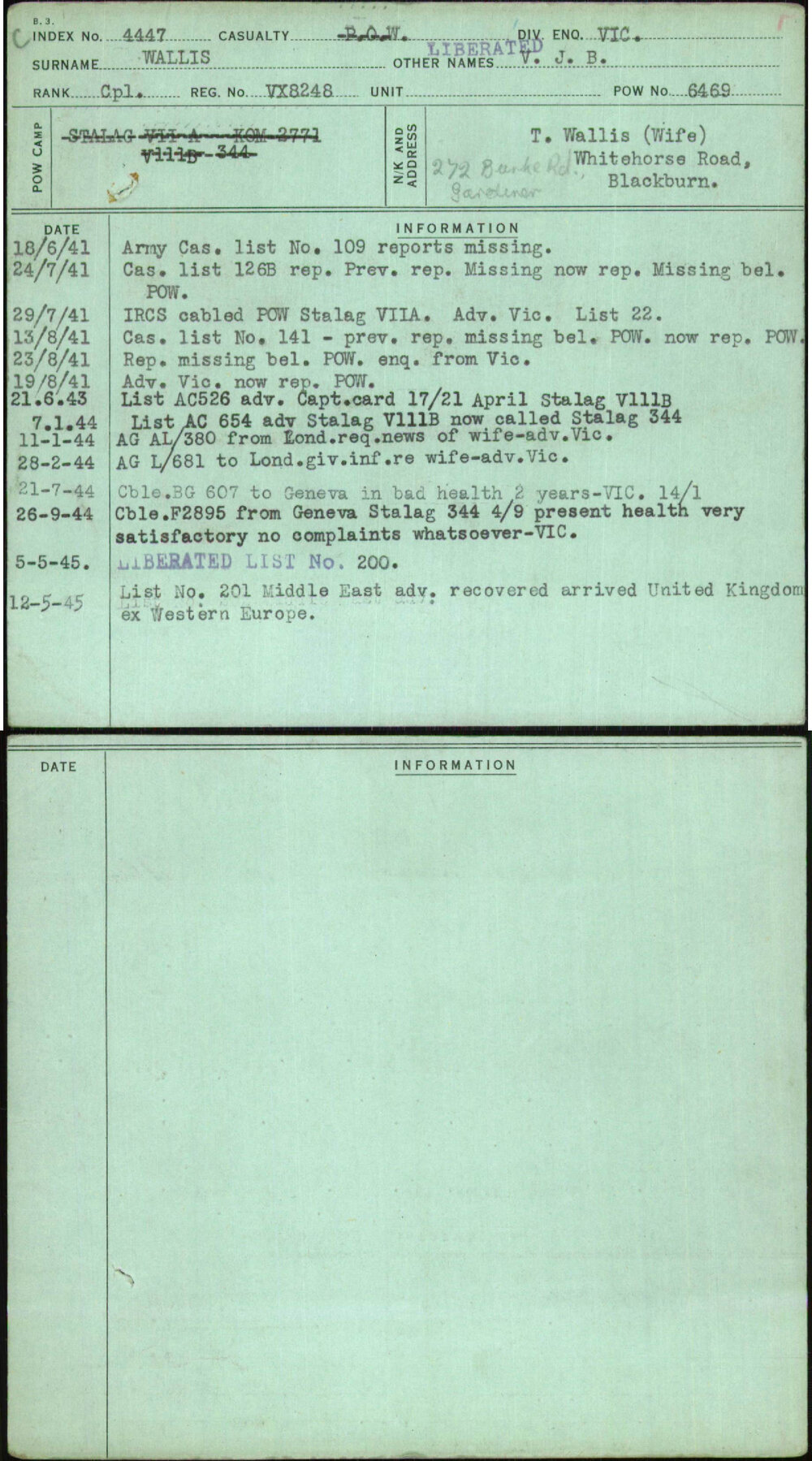 Wallis, V J B, VX8248