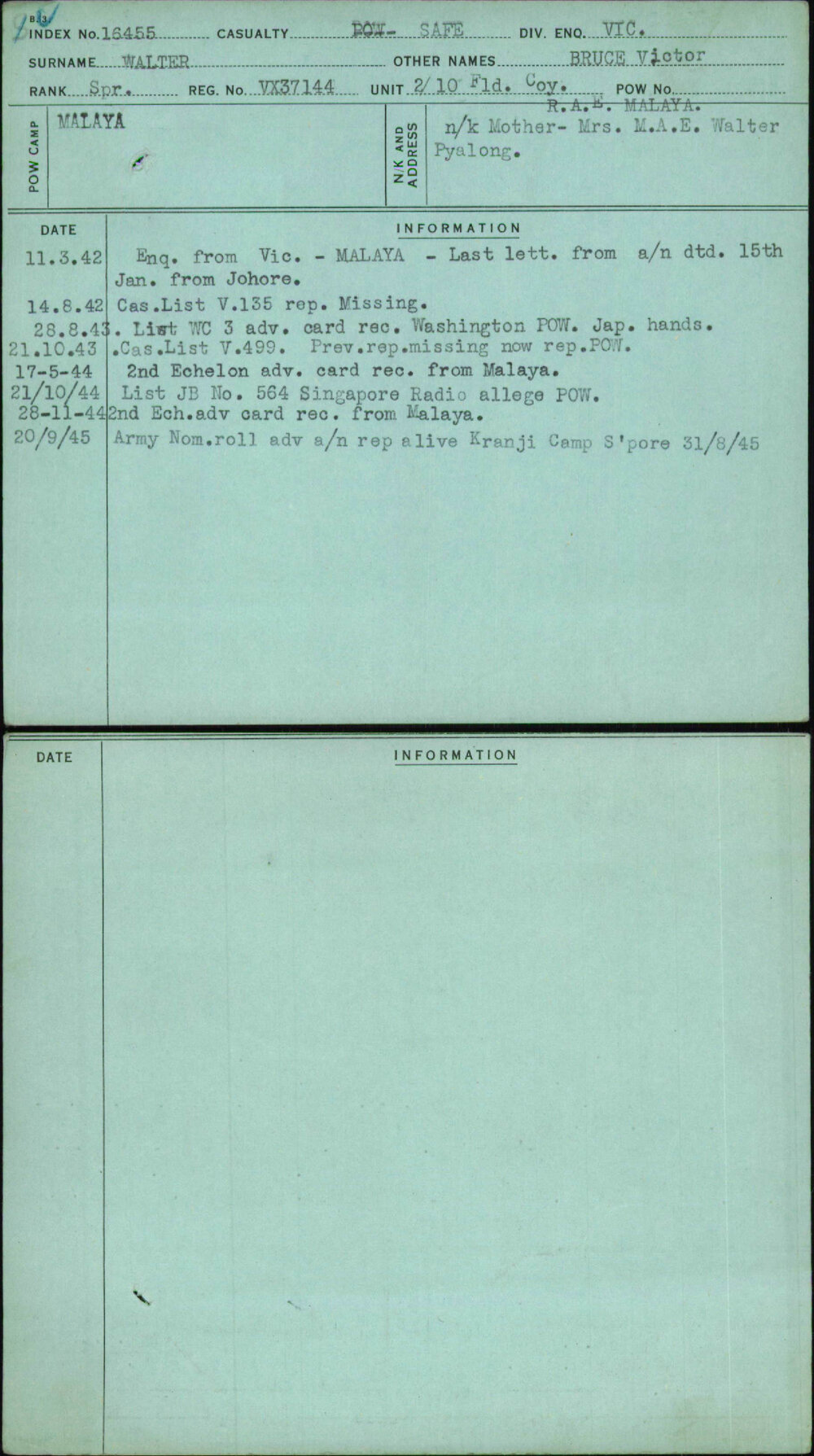 Walter, Bruce Victor, VX37144