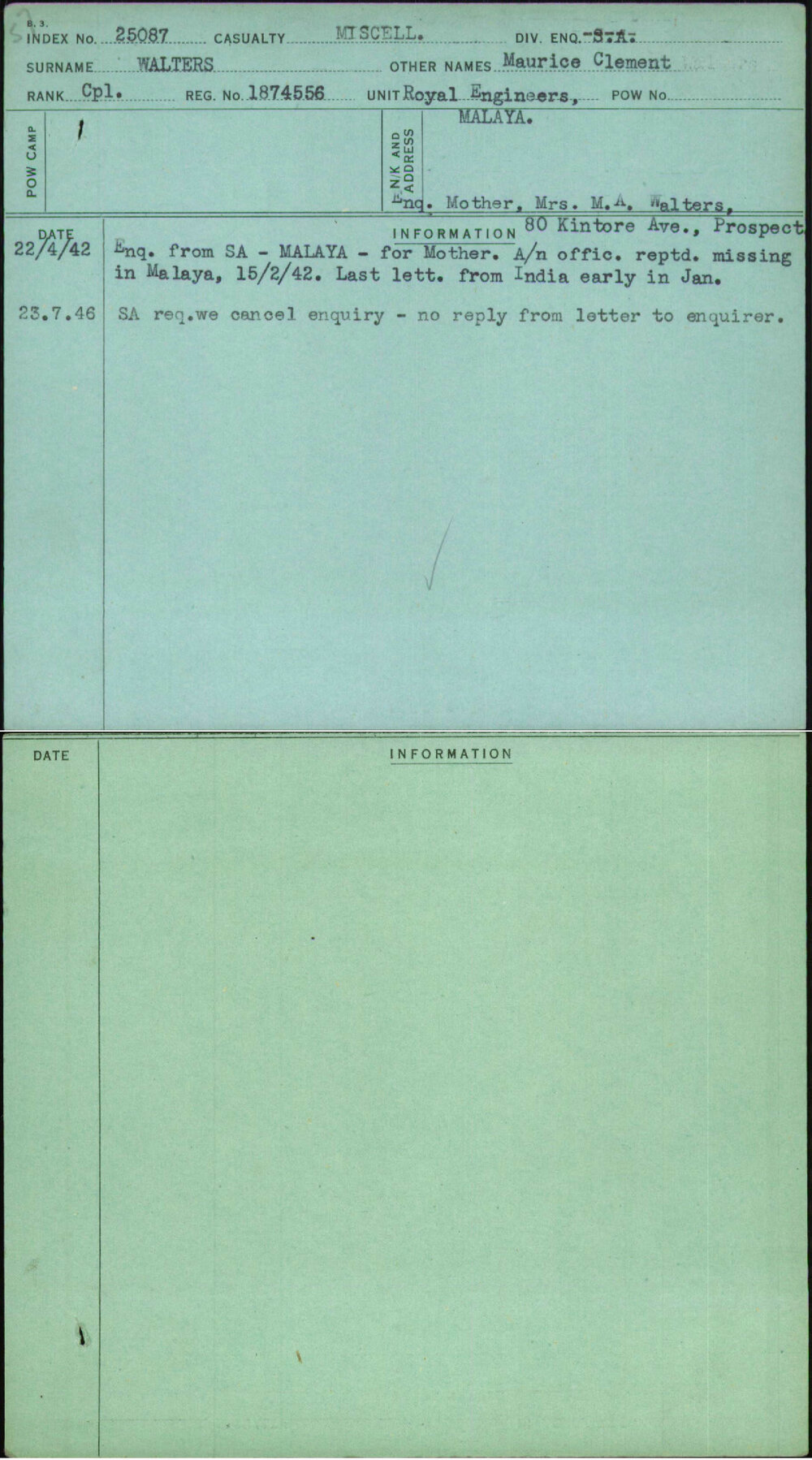 Walters, Maurice Clement, 1874556