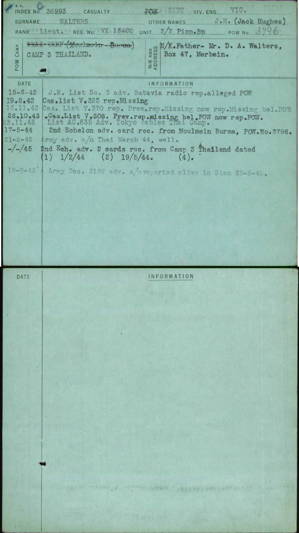 Walters, J H (Jack Hughes), VX15400