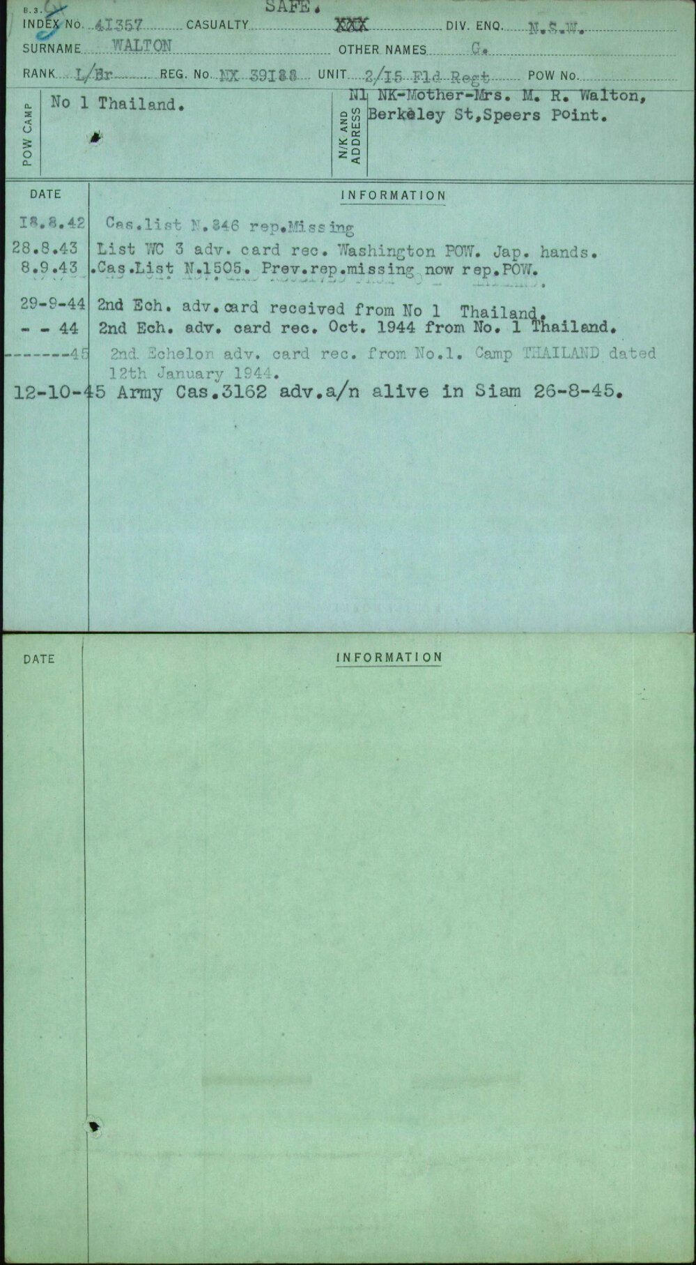 Walton, G, NX39188