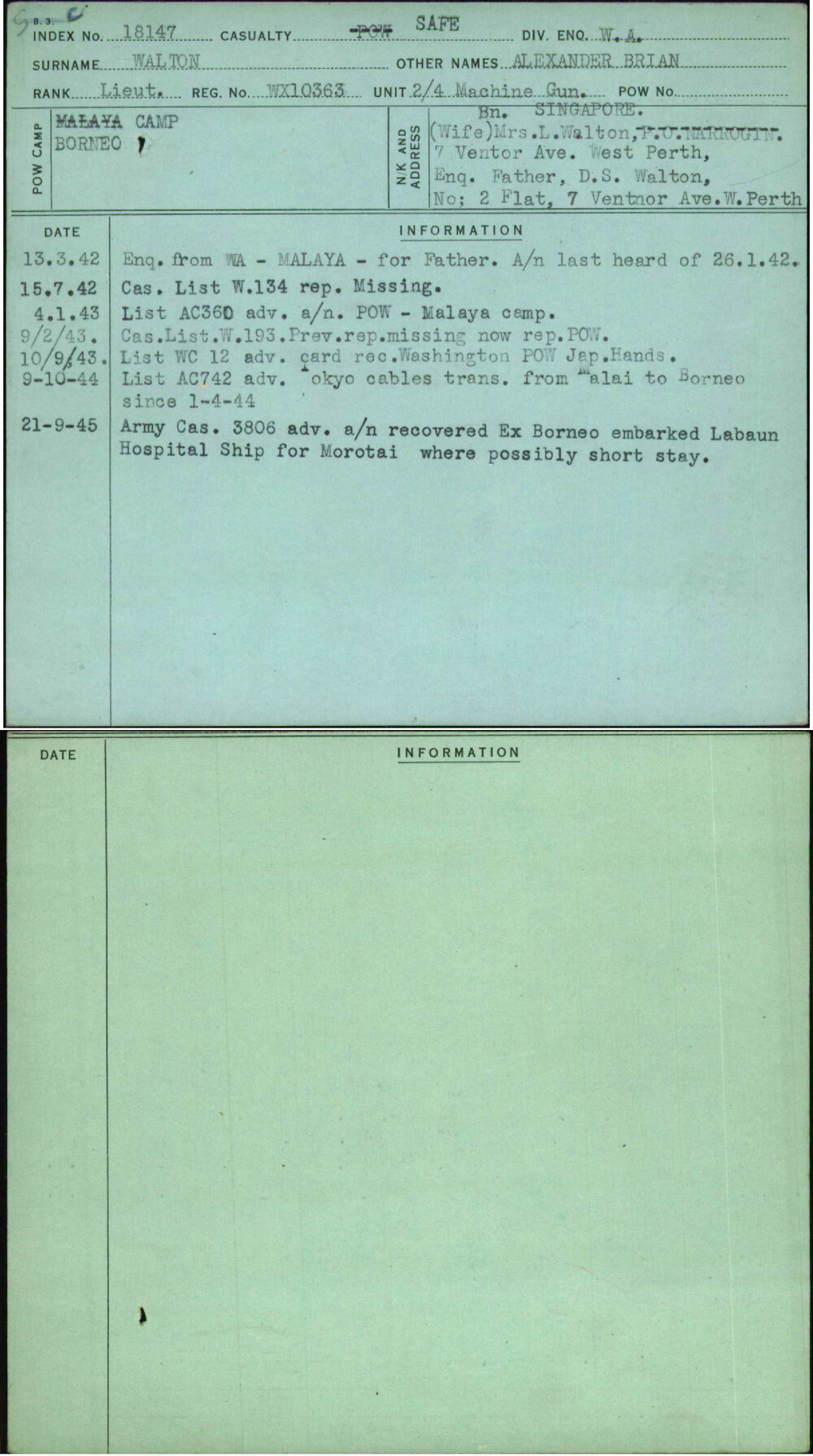 Walton, Alexander Brian, WX10363