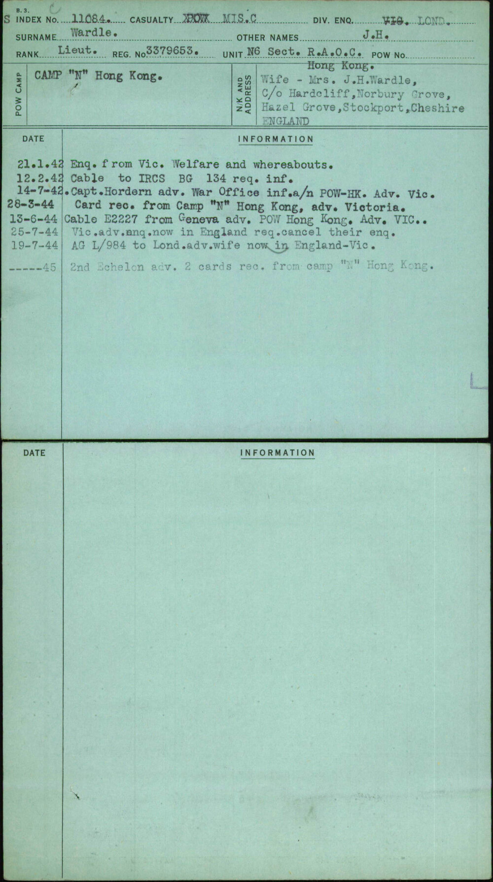 Wardle, J H, 3379653